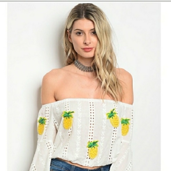 Pineapple Off The Shoulder Top - Picture 2 of 4